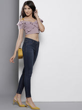 DOROTHY PERKINS Navy Washed Frankie Super-Skinny Fit Cropped Jeggings