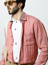 Mr Bowerbird Men Red Premium Linen Tailored Fit Shirt