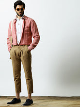 Mr Bowerbird Men Red Premium Linen Tailored Fit Shirt